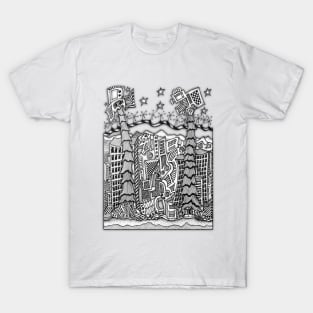 Doodle...Beachfront city... T-Shirt